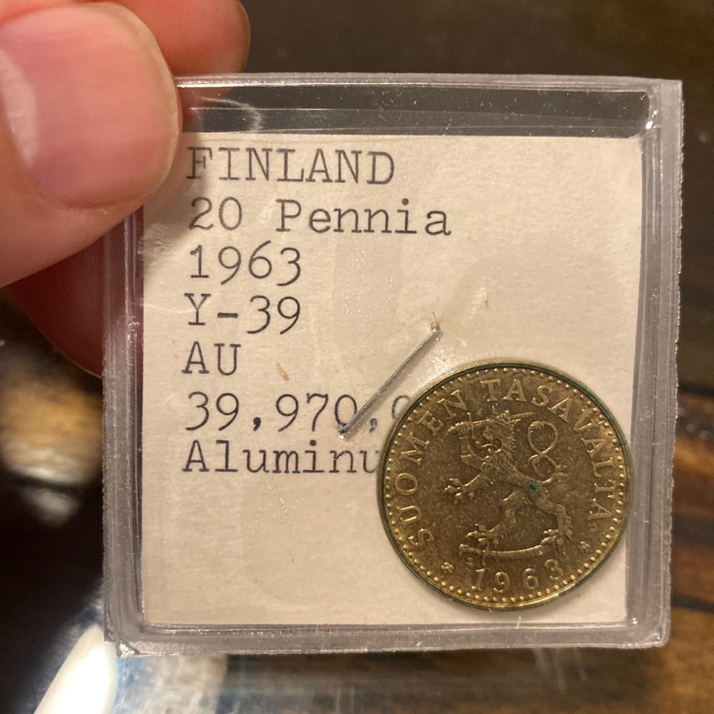 1 coin 20 Pennia 1963 AU ALUMINUM